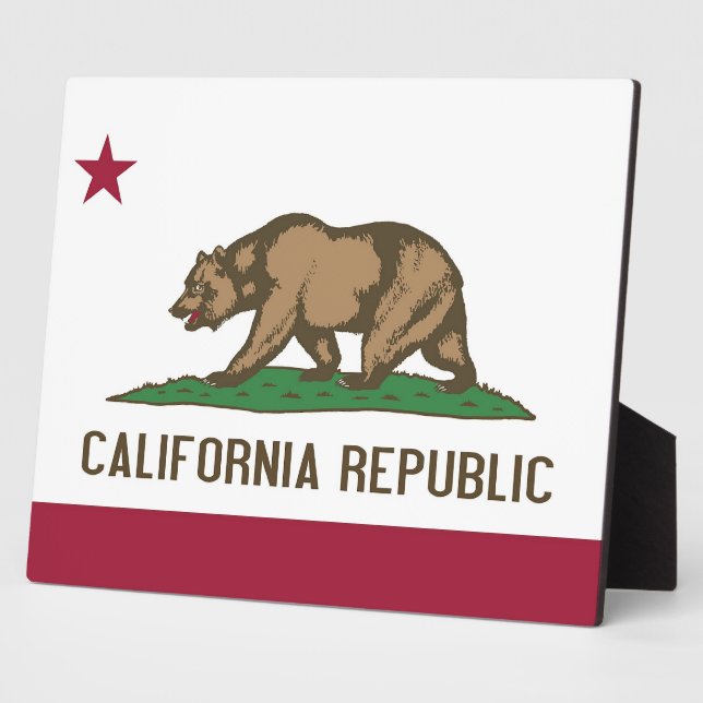 Plaque drapeau de l'État de Californie (Côté)