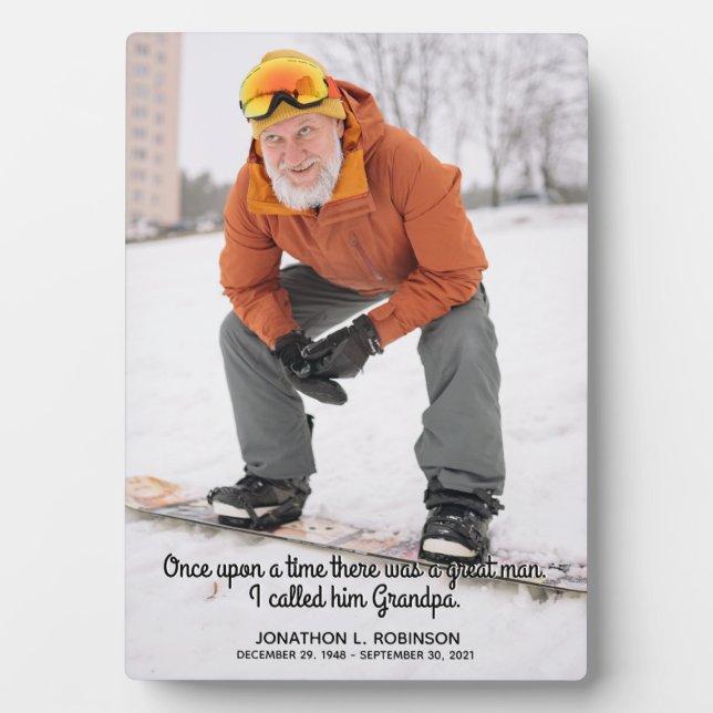 Plaque du Mémorial du Deuil pour Grand-Père (Devant)