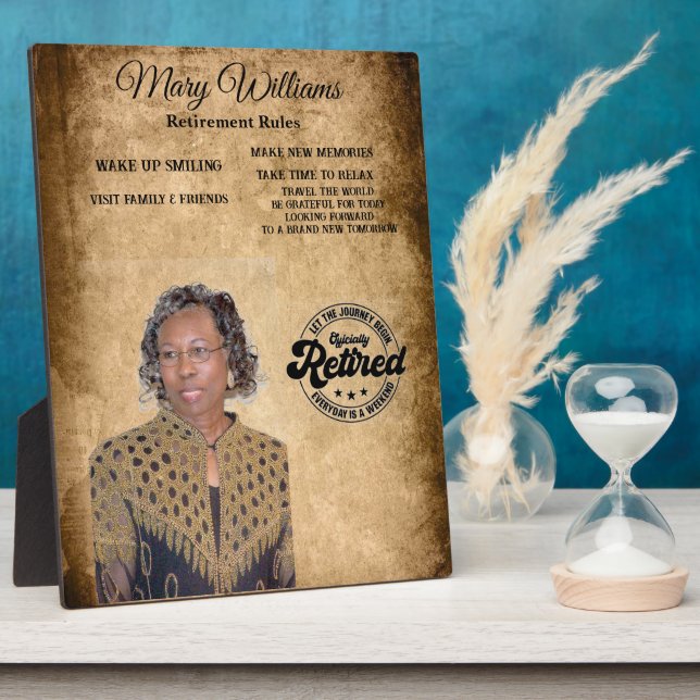 Plaque du prix de la retraite photo (Côté)