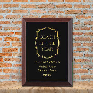 Plaque du Prix Gold Coach of the Year