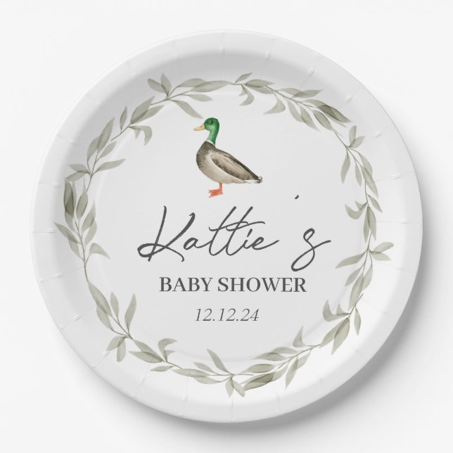 Plaque en papier canard, assiettes de colvert. (Devant)