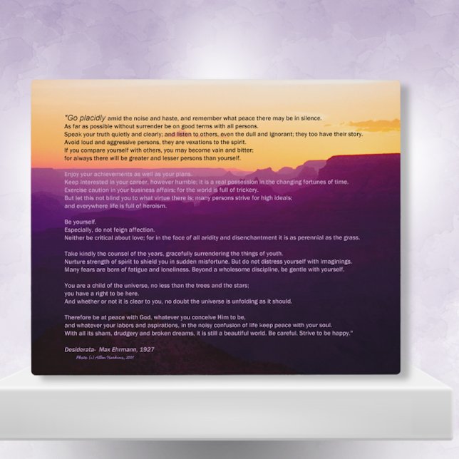 Plaque Grand Canyon Desiderata (Créateur téléchargé)