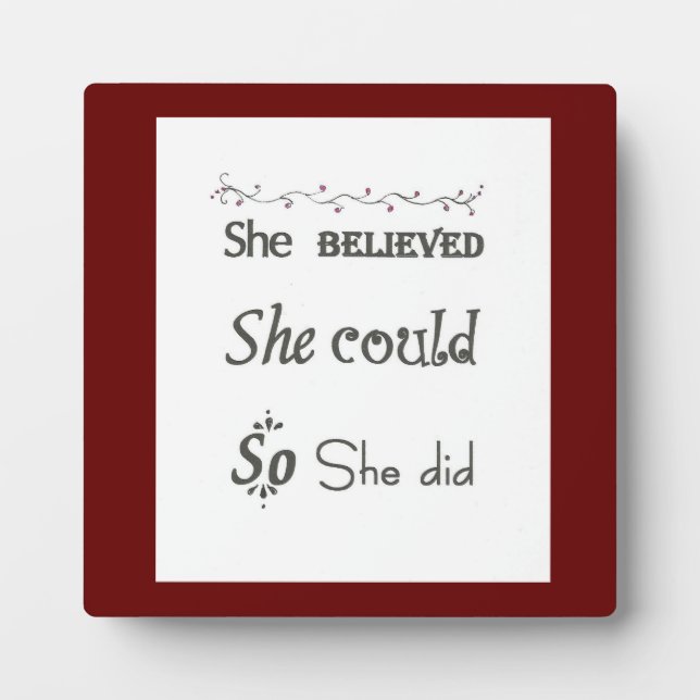 Plaque Inspirationnelle avec Easel femmes filles (Devant)