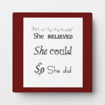 Plaque Inspirationnelle avec Easel femmes filles