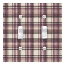 Carreaux Tartan Vintage prune pourpre & crème