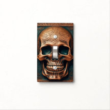 Couvercle du commutateur de lumière 3D en cuir à o