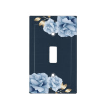 Élégant bleu nuit à fleurs