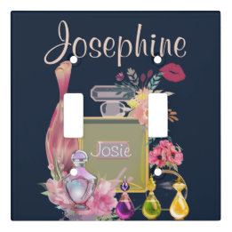 Plaque Interrupteur De Lumière Floral Diva Bouteilles de Parfum sur mesure