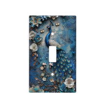 Scrapbooking Peacock vintage : Bleu & Blanc