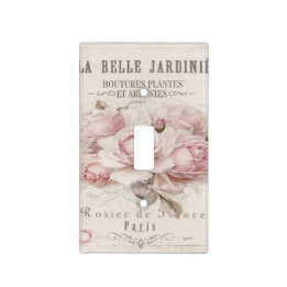 Plaque Interrupteur De Lumière shabby chic, rustique, vintage, floral, collage, p