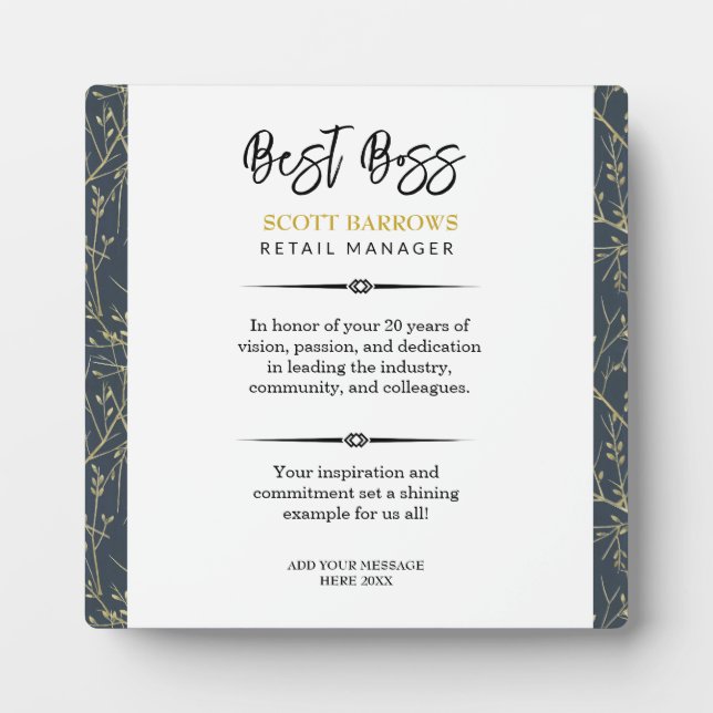 Plaque Joyeuse du patron (Devant)