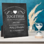 Plaque Mariage Christian Chalkboard<br><div class="desc">Bénissez un couple nouvellement marié avec cette plaque-cadeau chrétienne moderne citant Mark 19:6. Cela fait aussi un grand cadeau d'anniversaire.</div>