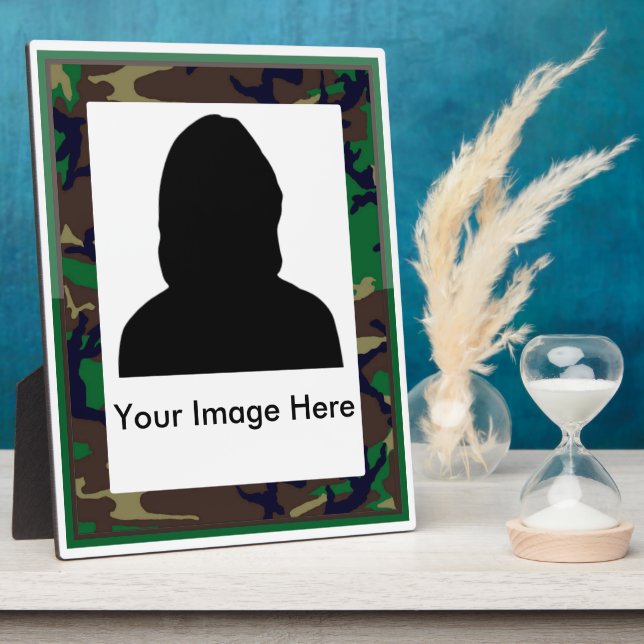 Plaque militaire commémorative en bois Camo (Côté)