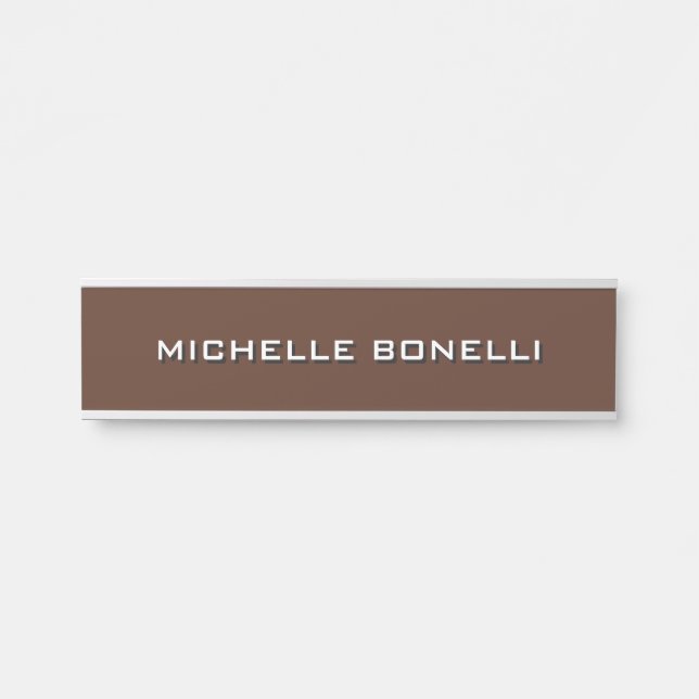 Plaque minimaliste Brown moderne (Devant)