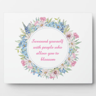 Plaque Motivationnelle rose Bleu Floral