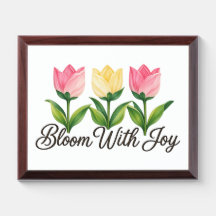 Plaque mural floral Tulipe rose jaune Fleurir de j