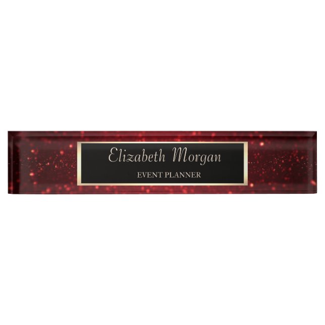 Plaque nominative de bureau élégante et stylée ave (Devant)