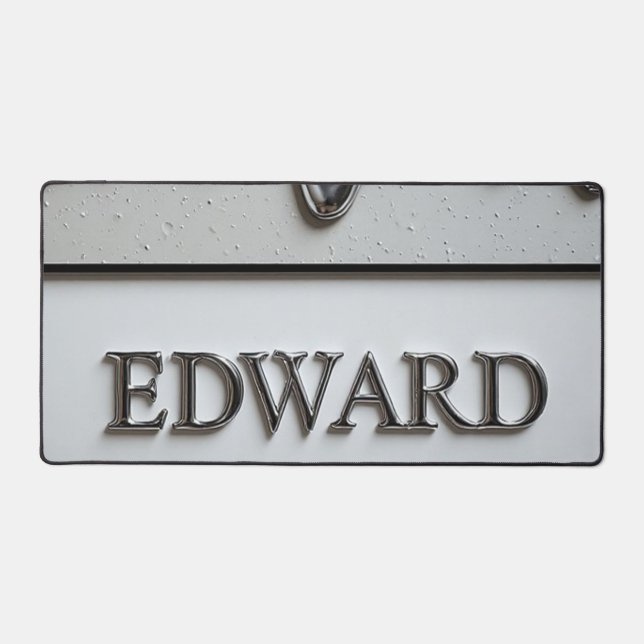 Plaque nominative Edward Chrome avec gouttes de mé (Recto)