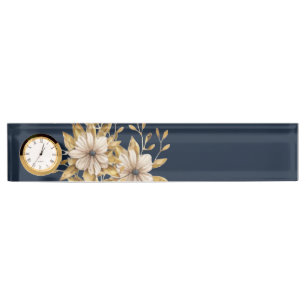 Plaque nominative fleur sauvage florale pour burea