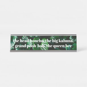 Plaque nominative humoristique pour patronne