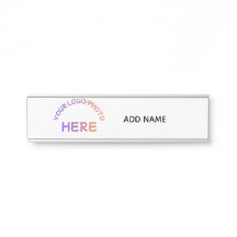 Plaque nominative personnalisée avec logo de l'éco