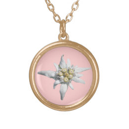 Plaqué Or Collier d'edelweiss