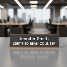 Plaque Personnalisée de Comptable de Haricots Cert