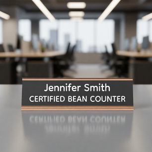 Plaque Personnalisée de Comptable de Haricots Cert