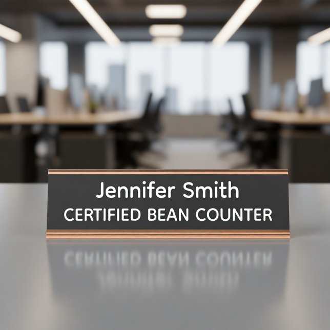 Plaque Personnalisée de Comptable de Haricots Cert (Créateur téléchargé)