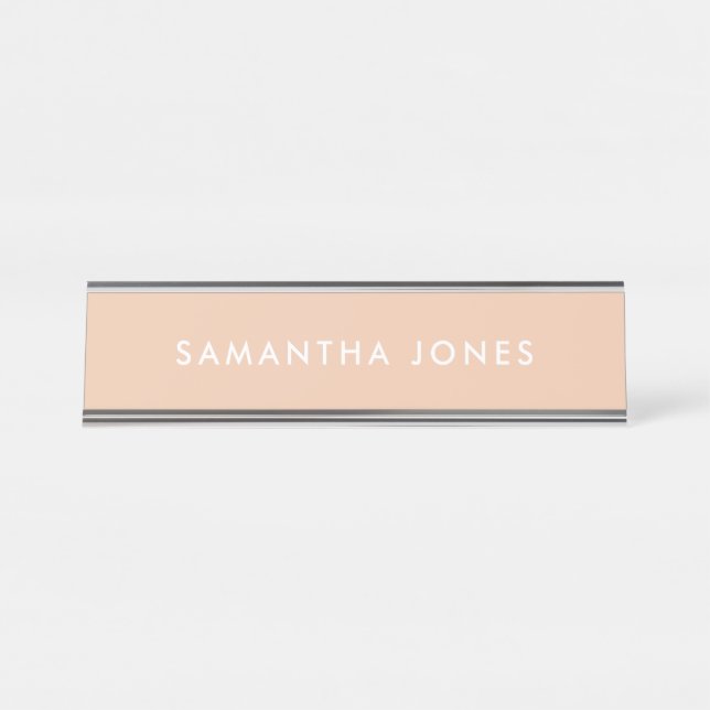 Plaque Personnalisée Simple Moderne Beige (Devant)