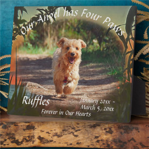 Plaque Pet Memorial Four Paws Sunset 2009