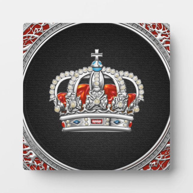 Plaque Photo [100] Prince-Princesse King-Queen Crown [Argent] (Devant)