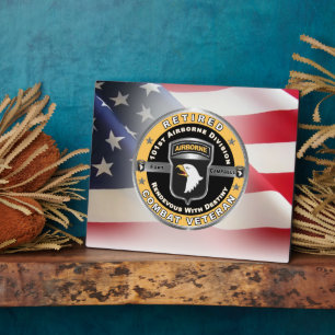 Plaque Photo 101e division aéroportée Ancien combattant à la re