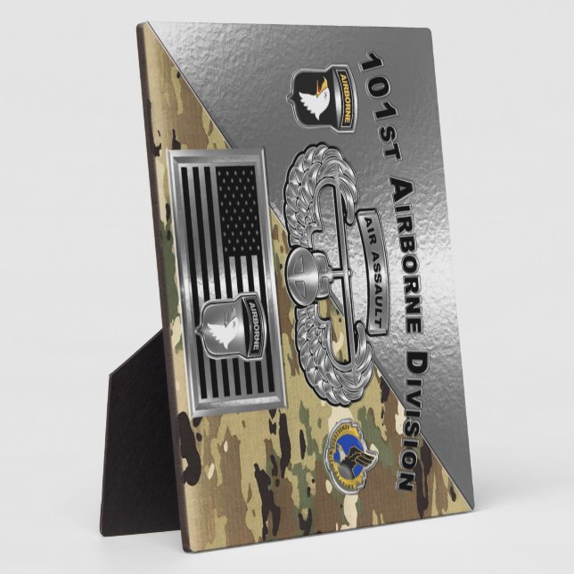 Plaque Photo 101e division aéroportée "Assaut aérien" (Côté)