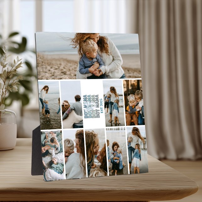 Plaque Photo 10 Boy Mama Custom Photo Collage (Créateur téléchargé)