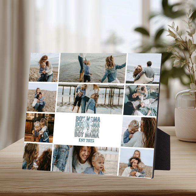 Plaque Photo 11 Boy Mama Custom Photo Collage (Créateur téléchargé)