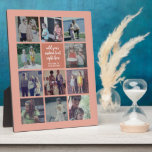 Plaque Photo 11 Photo Instagram Collage - Texte personnalisé Co<br><div class="desc">Corail et blanc - Utilisez jusqu'à 11 photos carrés pour créer un cadeau unique et personnel. Si vous avez besoin d'ajuster les images,  cliquez sur l'outil personnaliser pour apporter des modifications.</div>