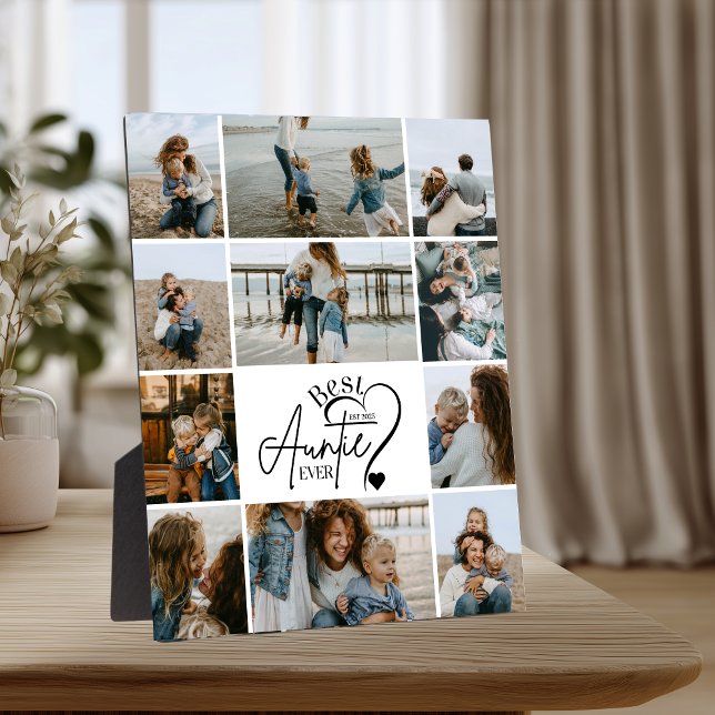 Plaque Photo 11Personalized Best Aunt Photo Collage (Créateur téléchargé)