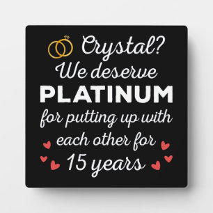 Plaque Photo 15ème anniversaire du Mariage I - Crystal Funny Co