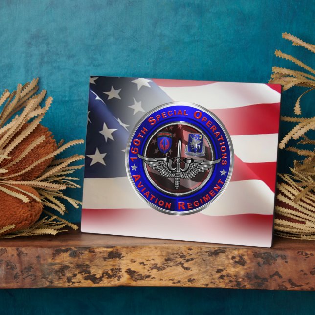 Plaque Photo 160e aviation d'opérations spéciales "NIGHTSTALKER (Côté)