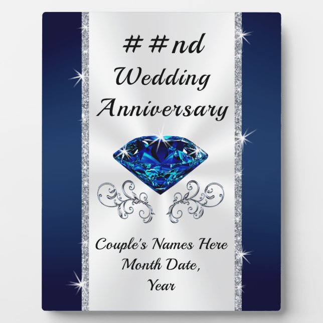 Plaque Photo 16e, 65e, 22e anniversaire de Mariage Cadeaux pour (Devant)