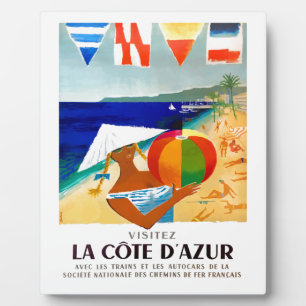 Plaque Photo 1957 Visitez La Côte D'Azur Affiche française de v