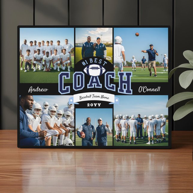 Plaque Photo #1 Best Football Coach Photo Appreciation Gift (#1 Best Football Coach Photo Appreciation Gift Plaque)