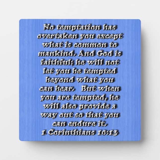 Plaque Photo 1 Corinthiens 10:13 (Devant)