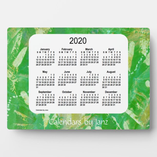 Plaque Photo 2020 Green Tracks Desk Calendar by Janz (Devant)