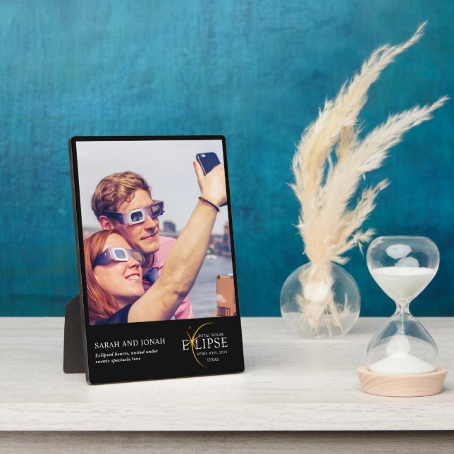 Plaque Photo 2024 Cadeaux photo total Éclipse solaire Couples (Côté)