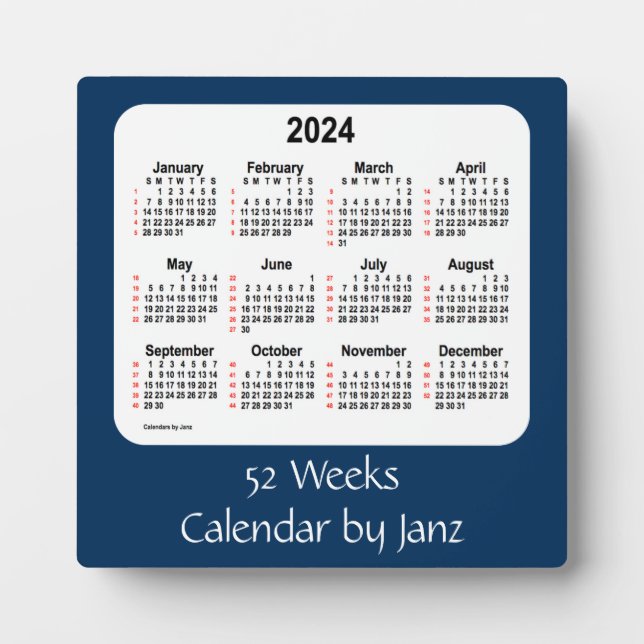 Plaque Photo 2024 Police Box Blue 52 Weeks Calendar par Janz (Devant)
