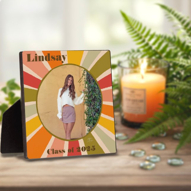 Plaque Photo 2025 Retro Stylish Fun Moderne Grad Custom (Créateur téléchargé)