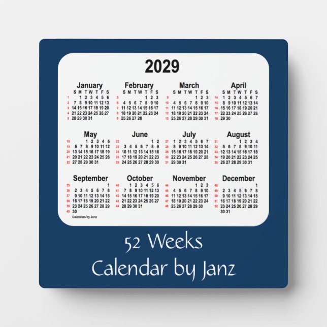 Plaque Photo 2029 Police Box Blue 52 Weeks Calendar par Janz (Devant)