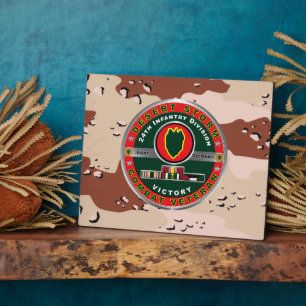 Plaque Photo 24e division d'infanterie Tempête du désert